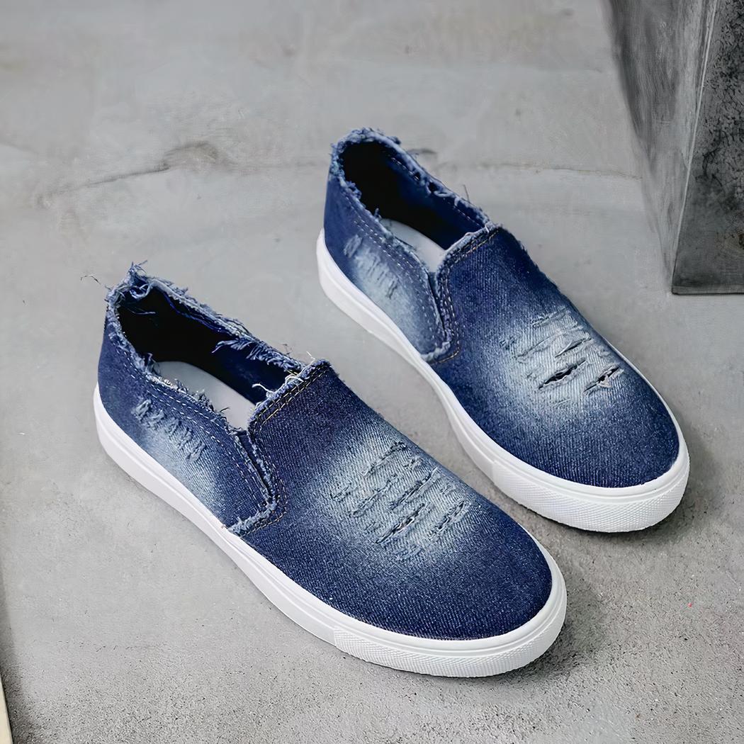 Mocassins en jean à plateforme pour femme
