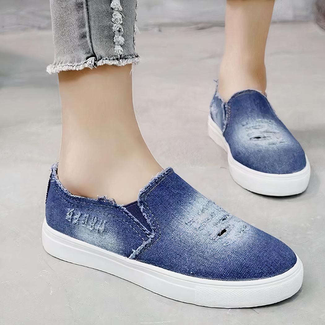 Mocassins en jean à plateforme pour femme