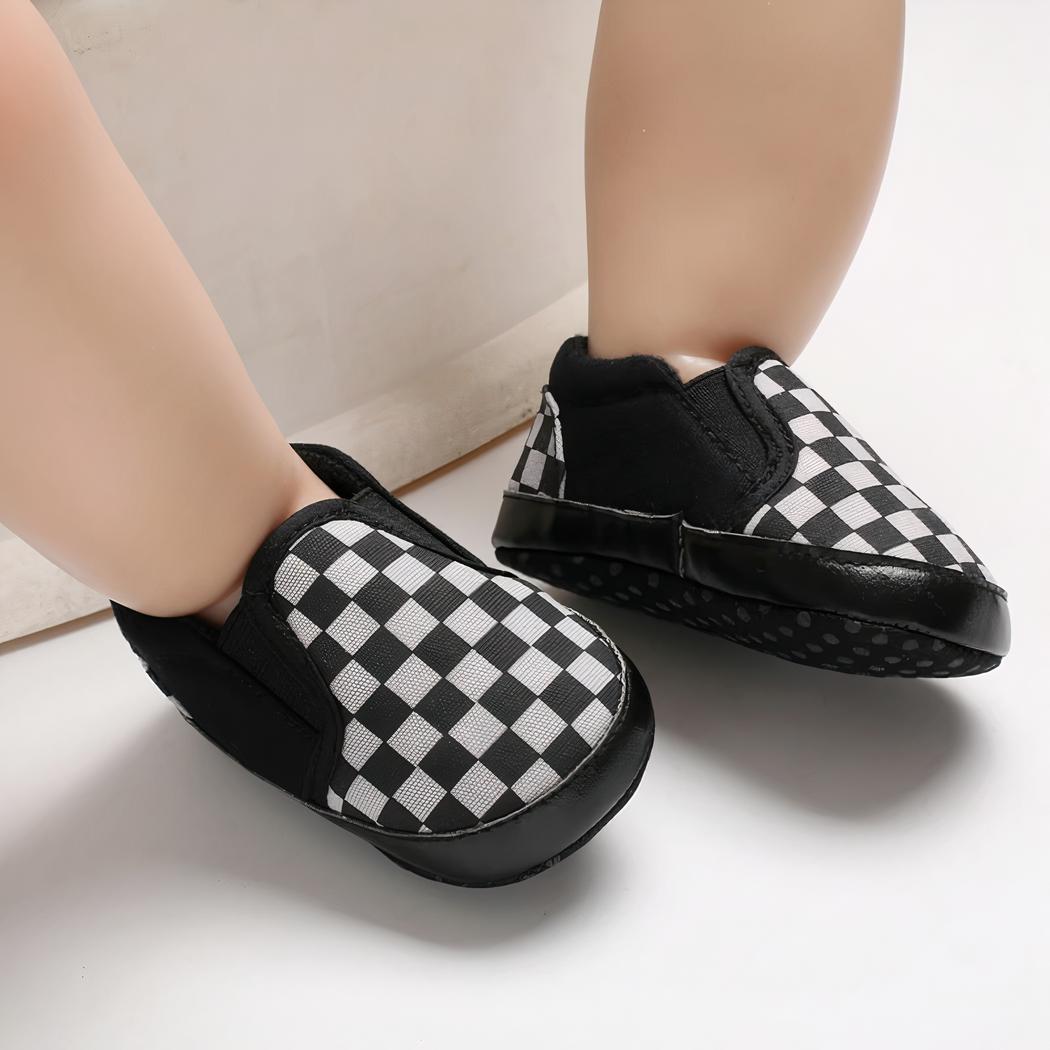 Mocassins en toile à damier carreaux pour bébé garçon