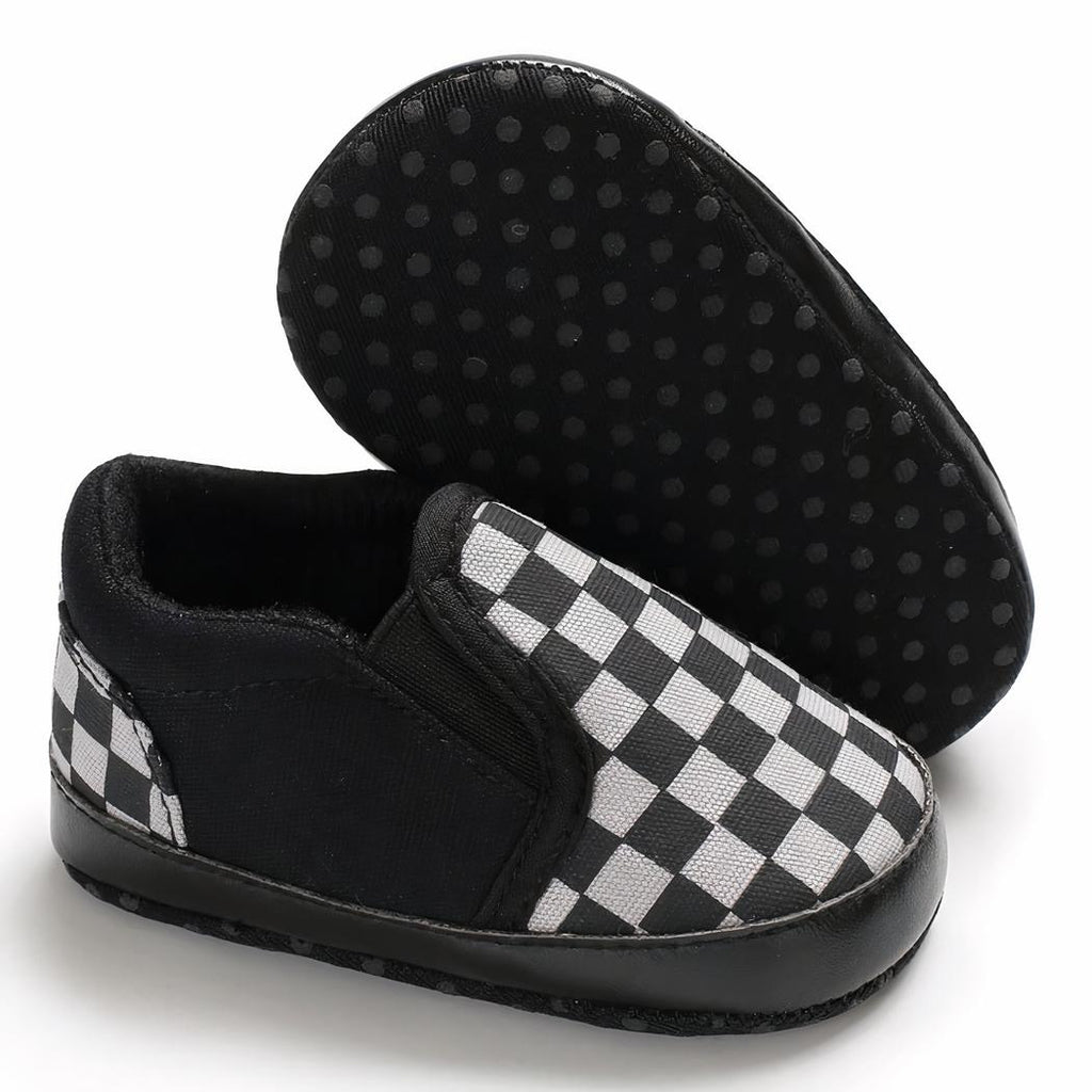 Mocassins en toile à damier carreaux pour bébé garçon