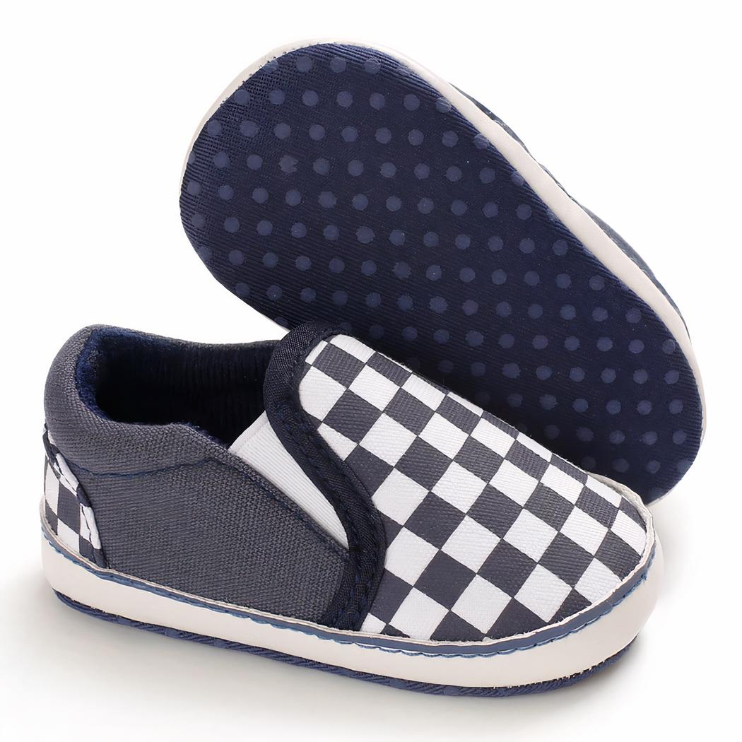 Mocassins en toile à damier carreaux pour bébé garçon