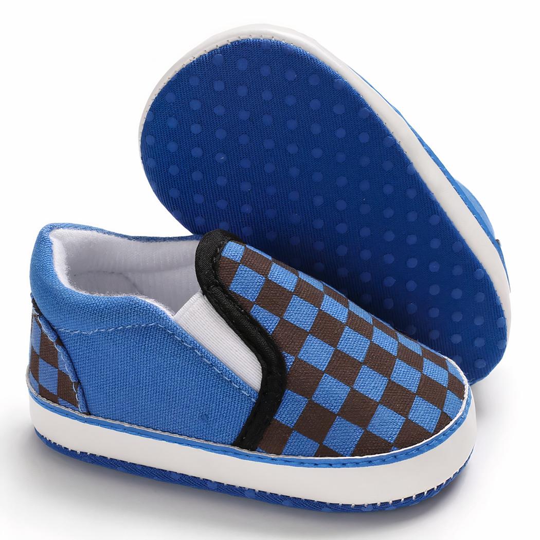 Mocassins en toile à damier carreaux pour bébé garçon