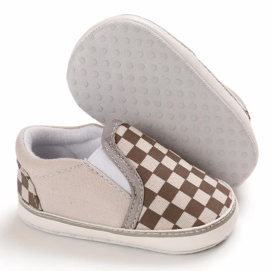 Mocassins en toile à damier carreaux pour bébé garçon