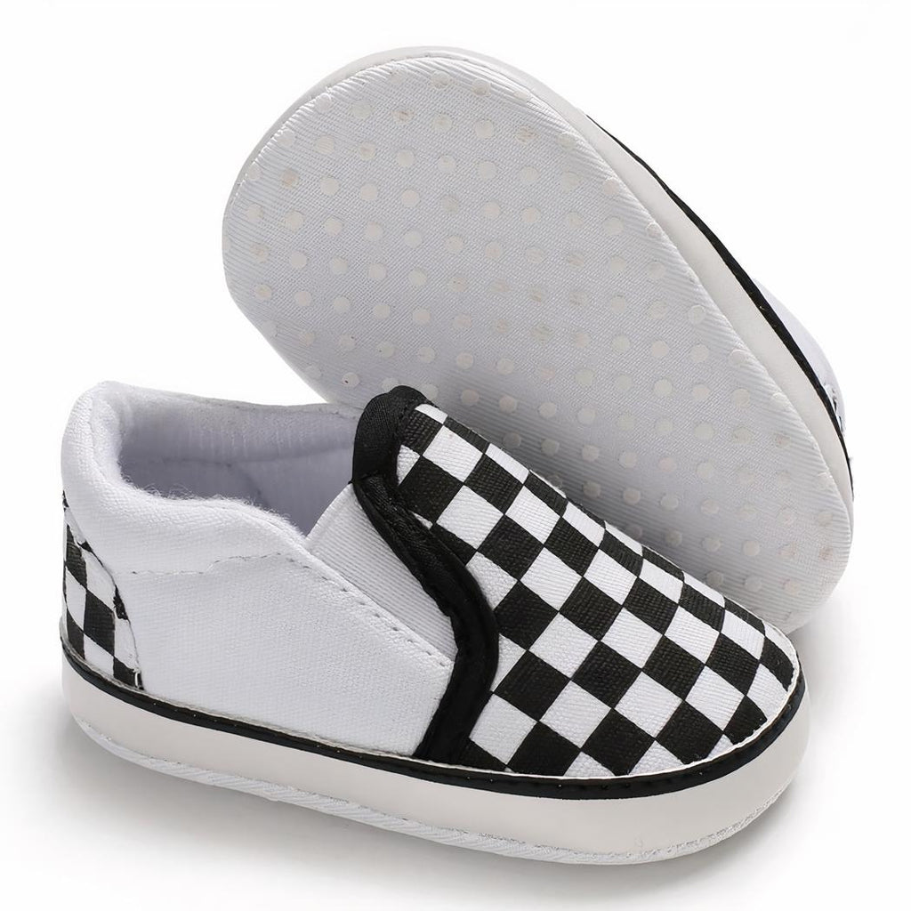 Mocassins en toile à damier carreaux pour bébé garçon