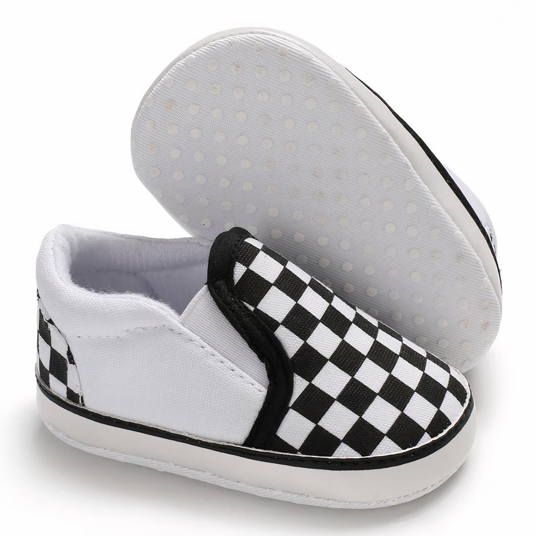 Mocassins en toile à damier carreaux pour bébé garçon