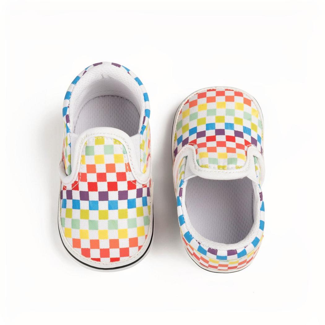 Mocassins en toile à damier carreaux pour bébé garçon