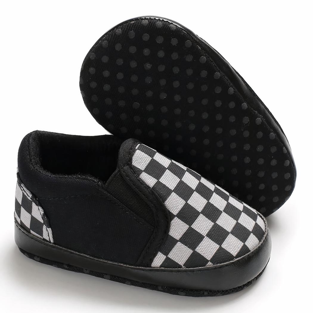 Mocassins en toile à damier carreaux pour bébé garçon