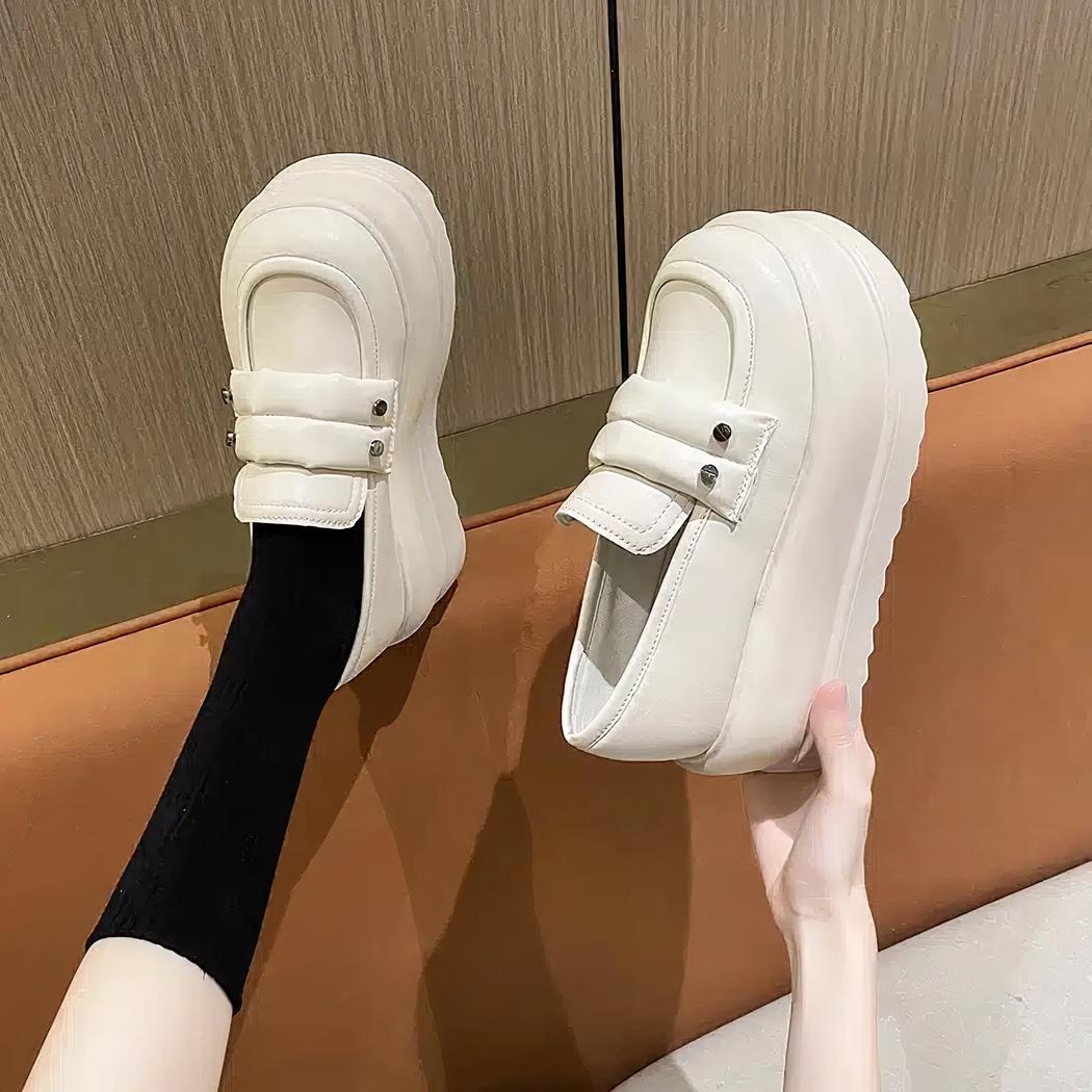 Mocassins épais à plateforme compensée pour femme