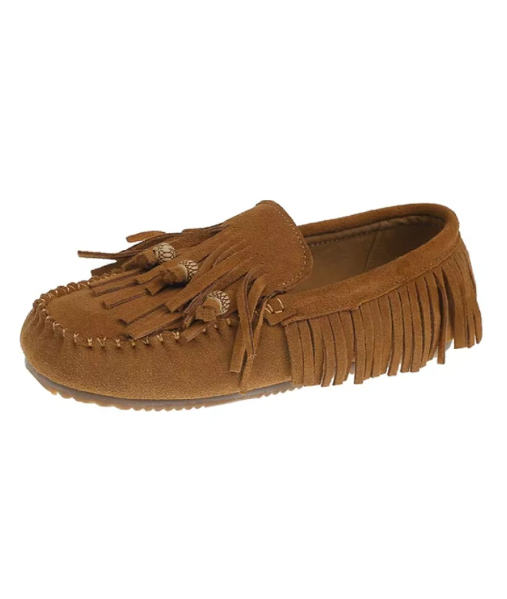 Mocassins À Franges En Daim Pour Femme