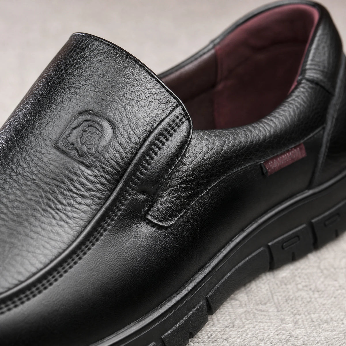 Mocassins Homme Cuir Souple à Semelle Orthopédique - Détail matière
