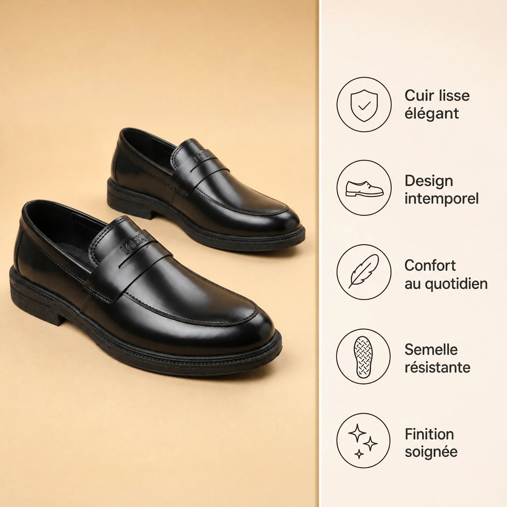 Mocassins Homme Style Business à Semelle Épaisse Noir - Bénéfices produit
