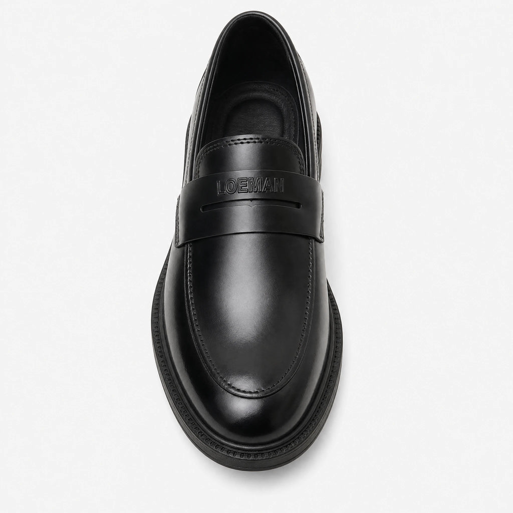 Mocassins Homme Style Business à Semelle Épaisse Noir - Fond neutre