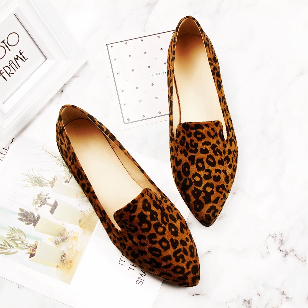 Mocassins imprimé léopard à bout pointu pour femme