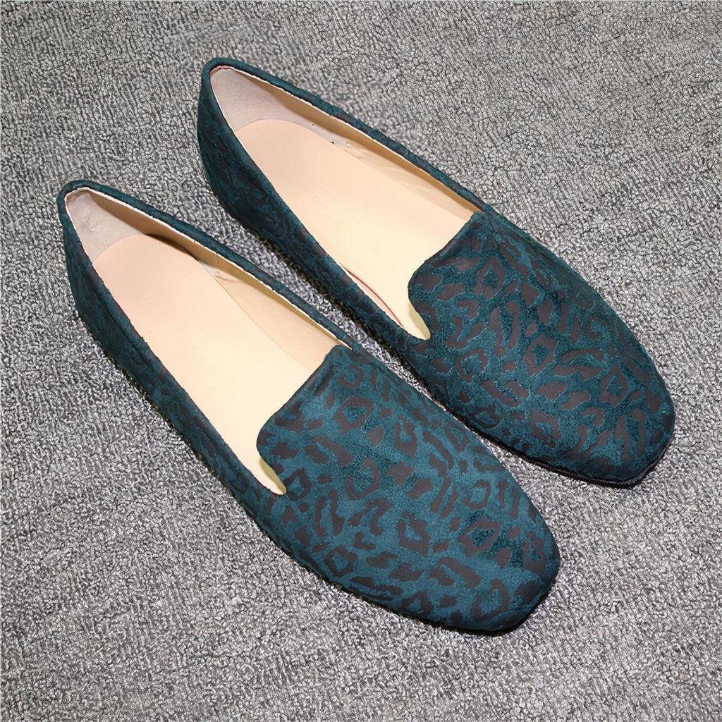 Mocassins imprimé léopard à bout carré pour femme