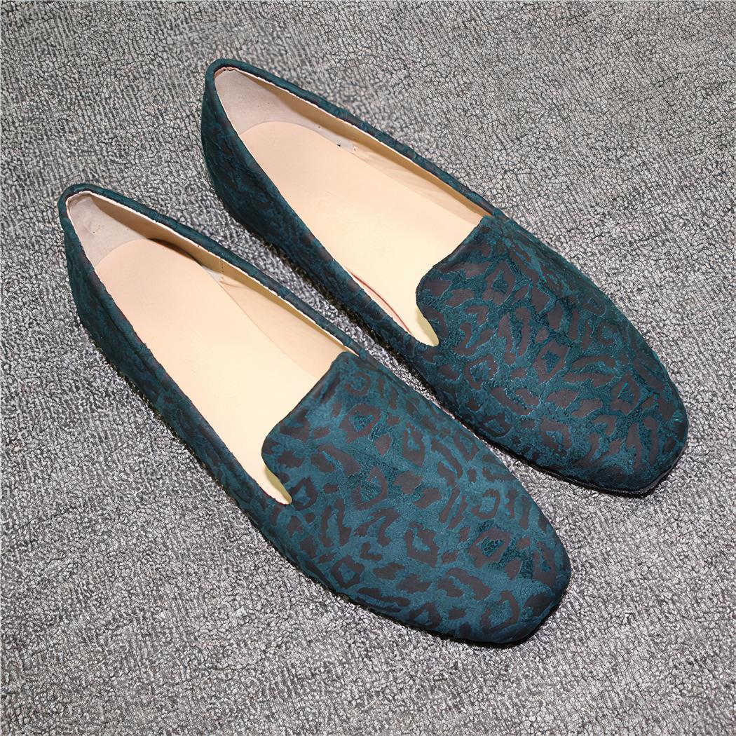 Mocassins imprimé léopard à bout carré pour femme