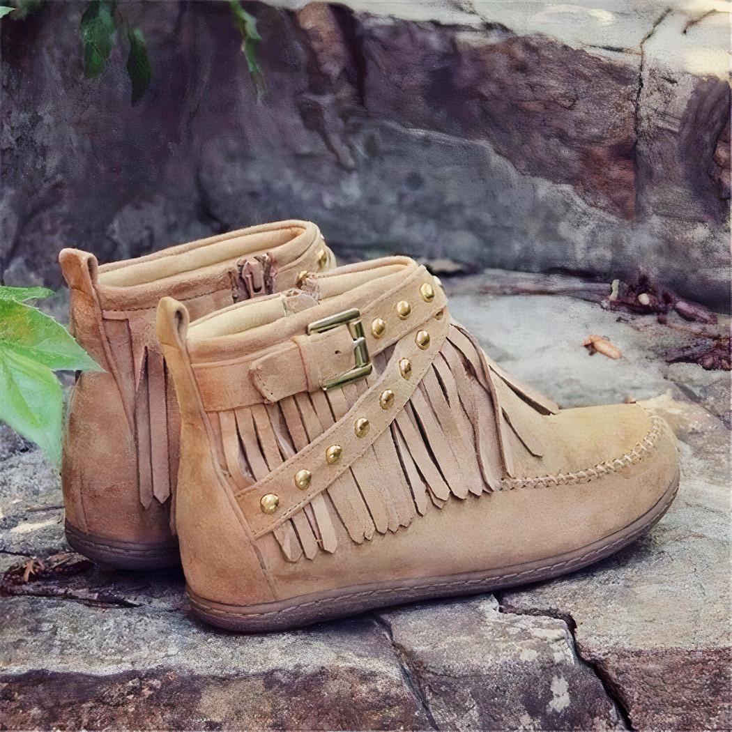 Mocassins indiens à franges et boucles