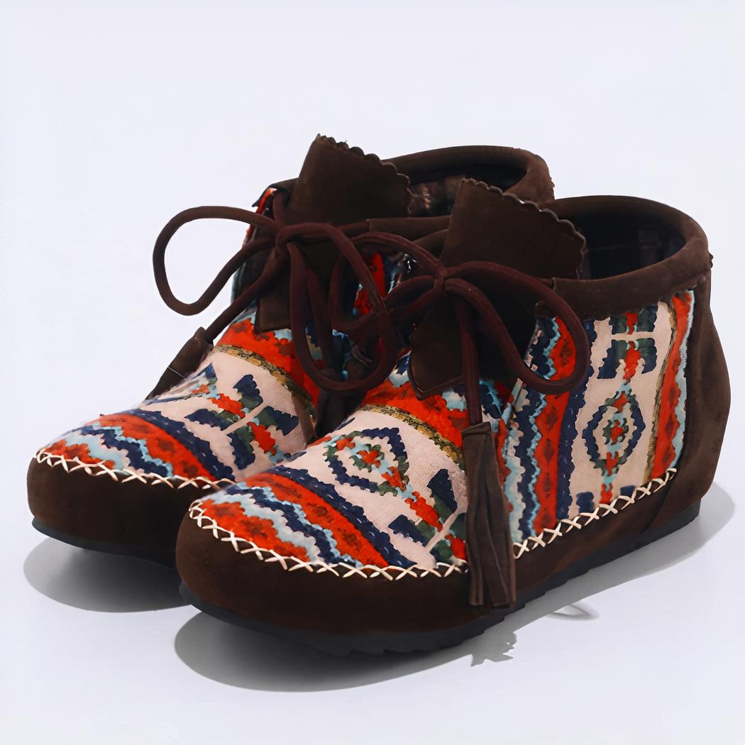 Mocassins indiens à motifs ethniques