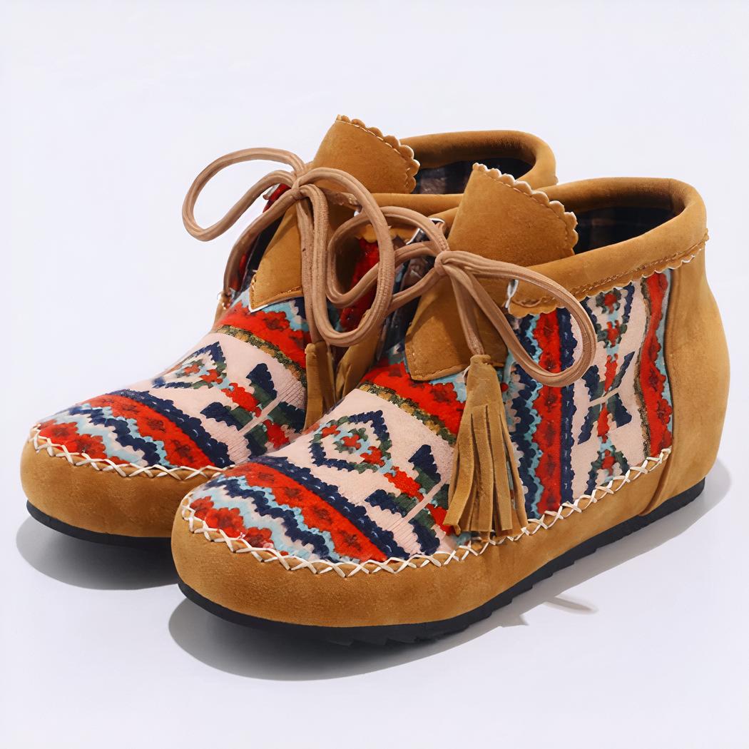 Mocassins indiens à motifs ethniques