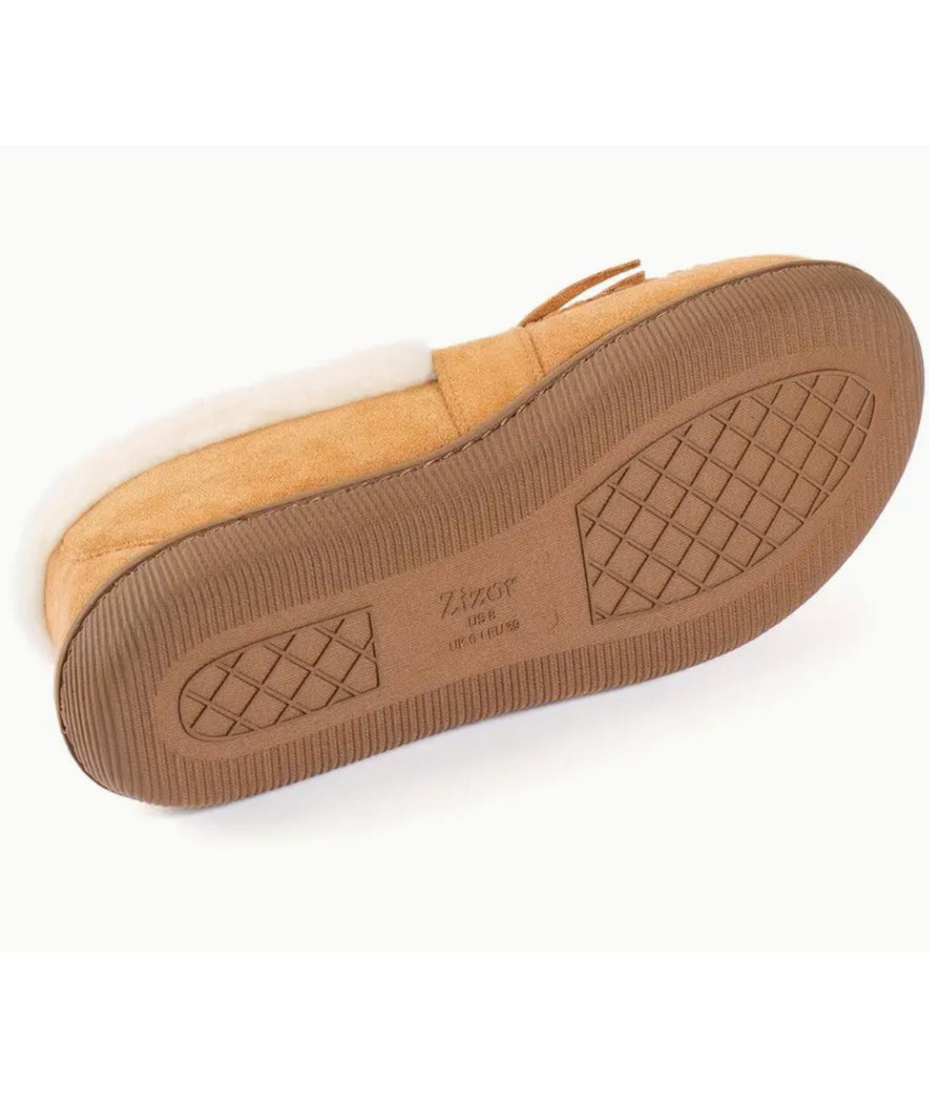 Mocassins Indiens En Daim Fourré Et Tige En Tweed