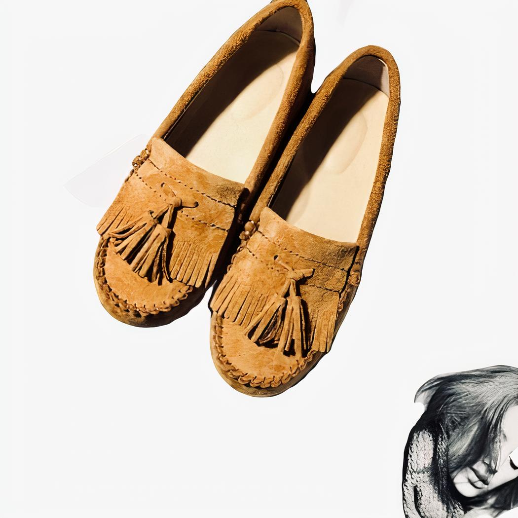 Mocassins indiens en daim à glands