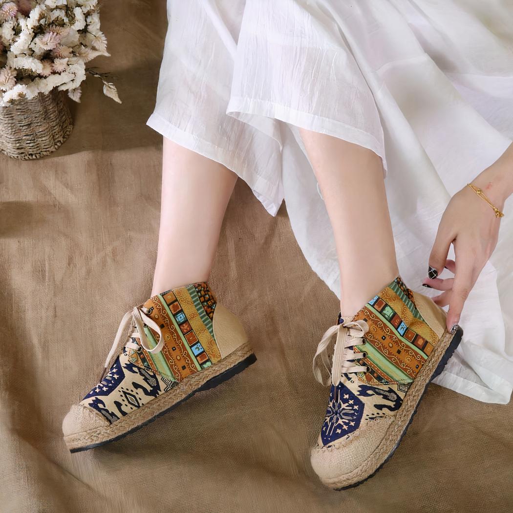 Mocassins indiens en toile