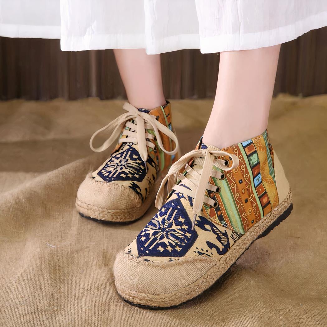 Mocassins indiens en toile