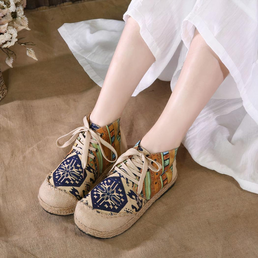 Mocassins indiens en toile