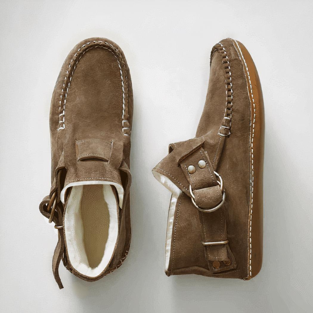 Mocassins indiens fourrés à boucle