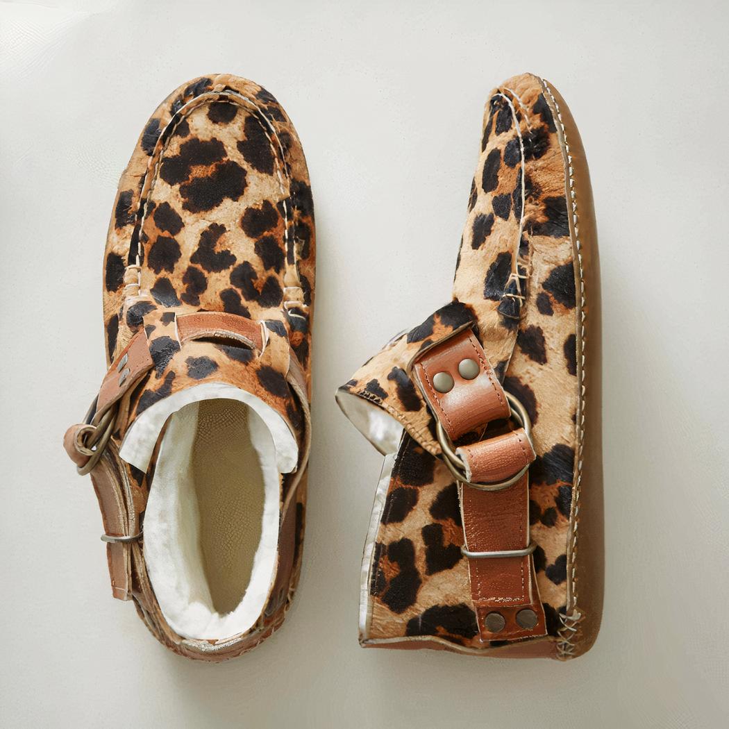 Mocassins indiens fourrés à boucle