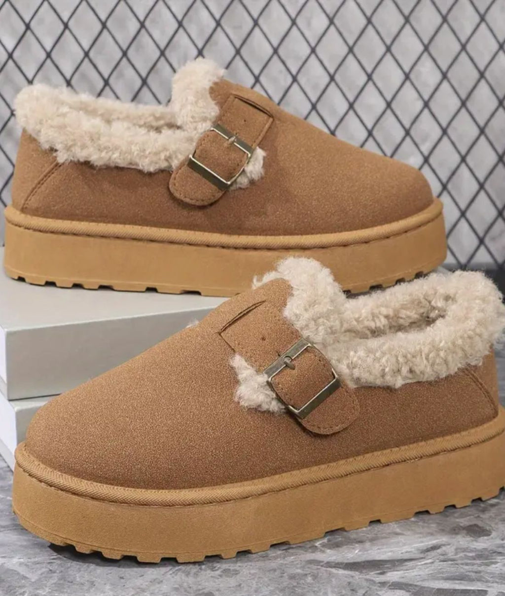 Mocassins Indiens Fourrés À Boucle