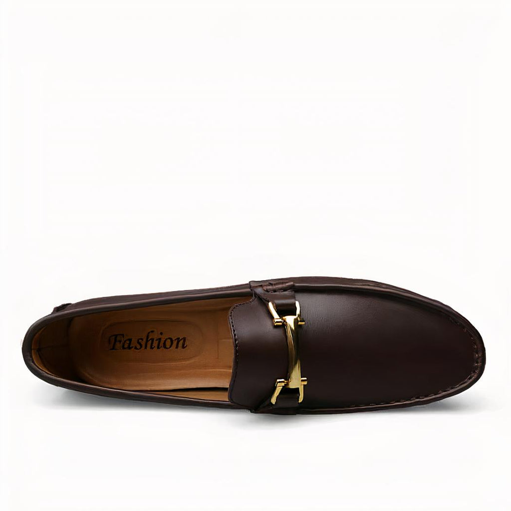 mocassin en cuir pour homme marron
