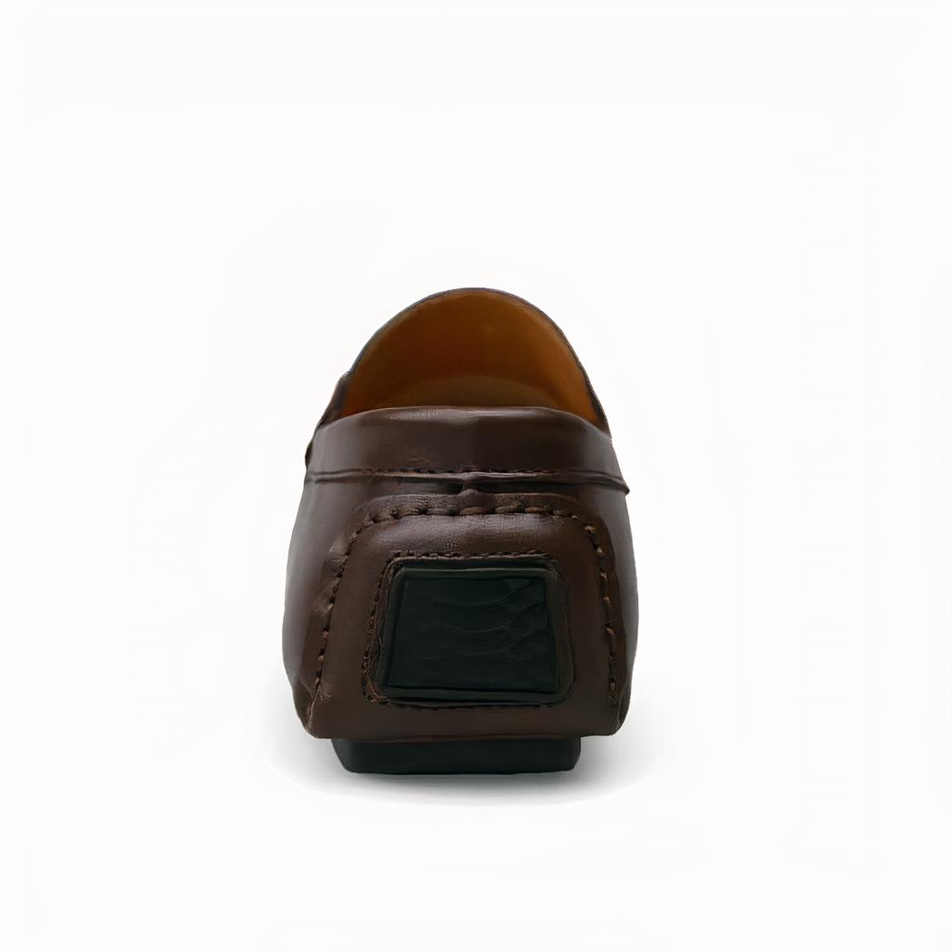 mocassin en cuir pour homme marron