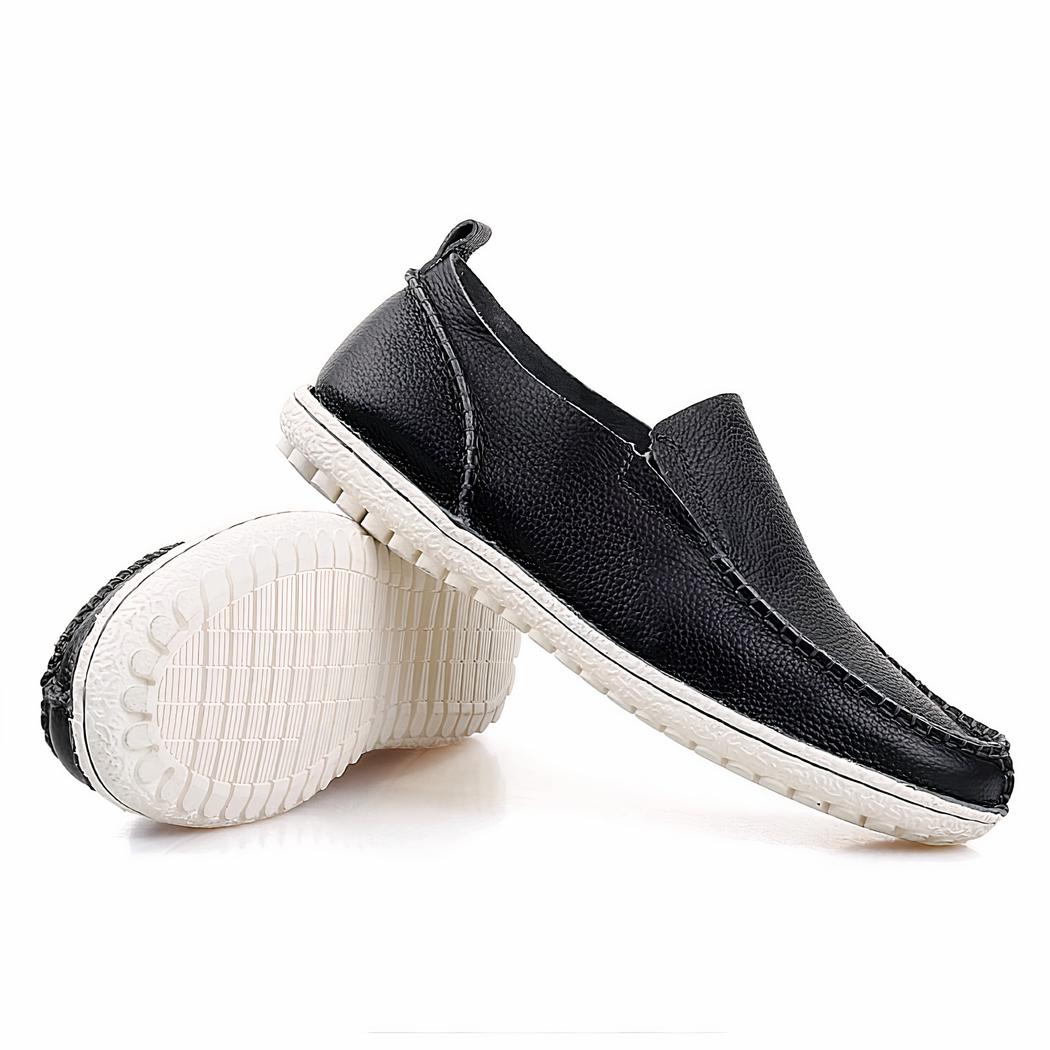 mocassin en cuir noir