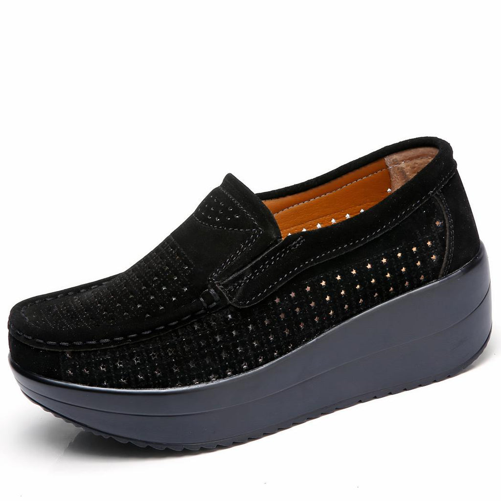 Mocassins orthopédiques à plateforme respirants