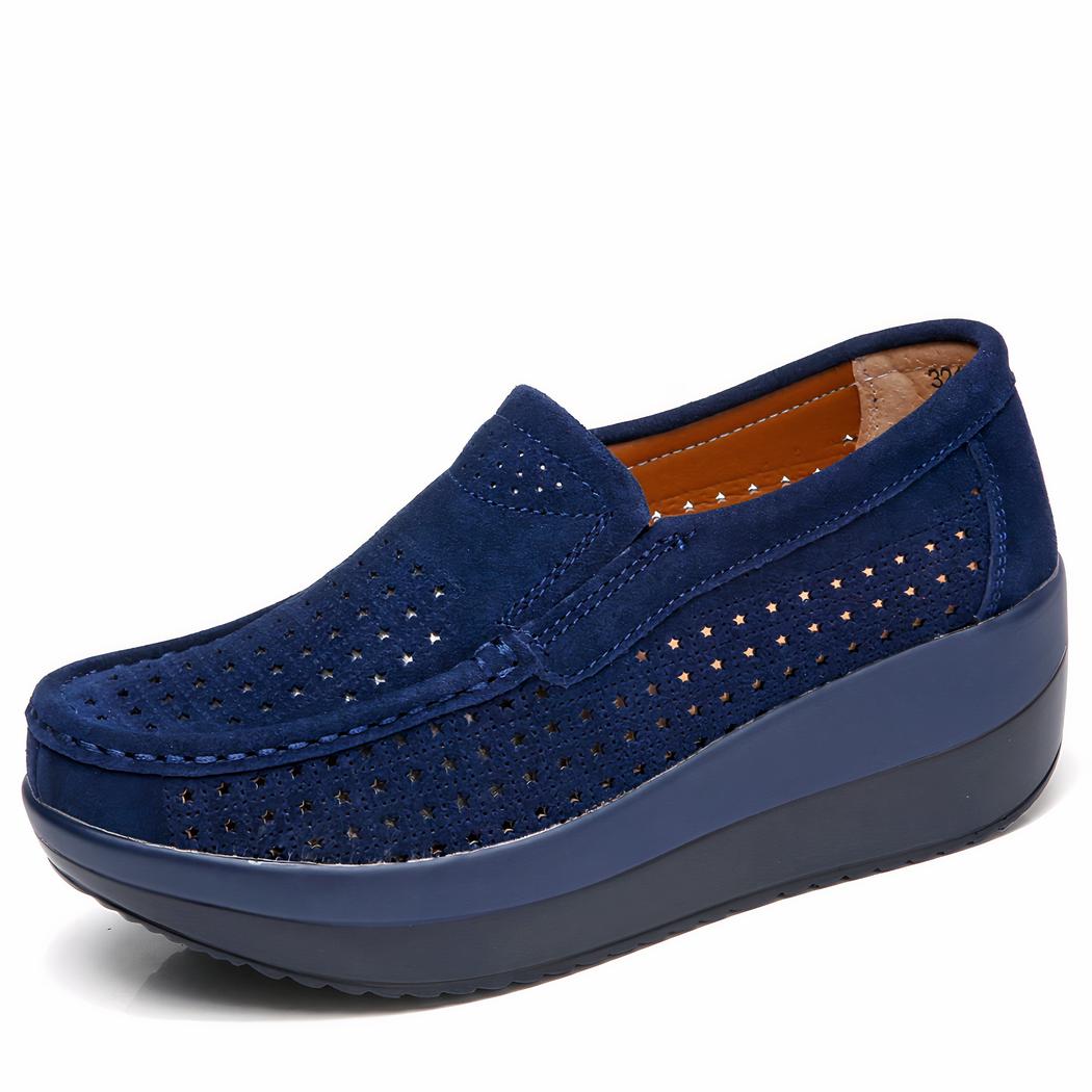 Mocassins orthopédiques à plateforme respirants