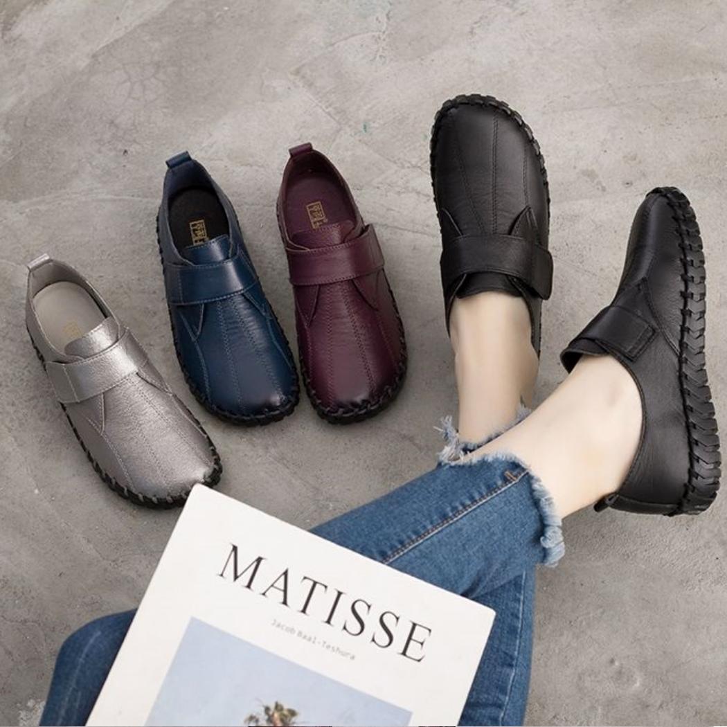 Mocassins orthopédiques à scratch pour femme