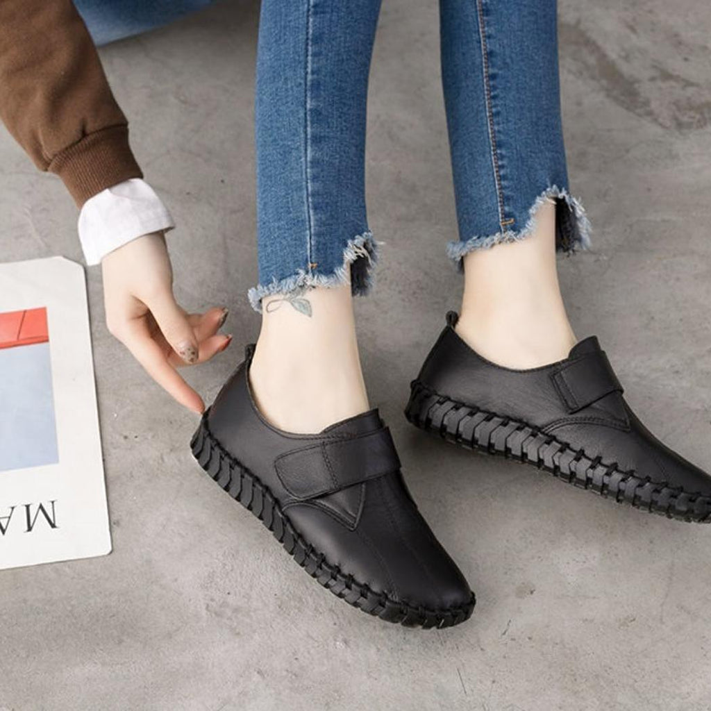 Mocassins orthopédiques à scratch pour femme
