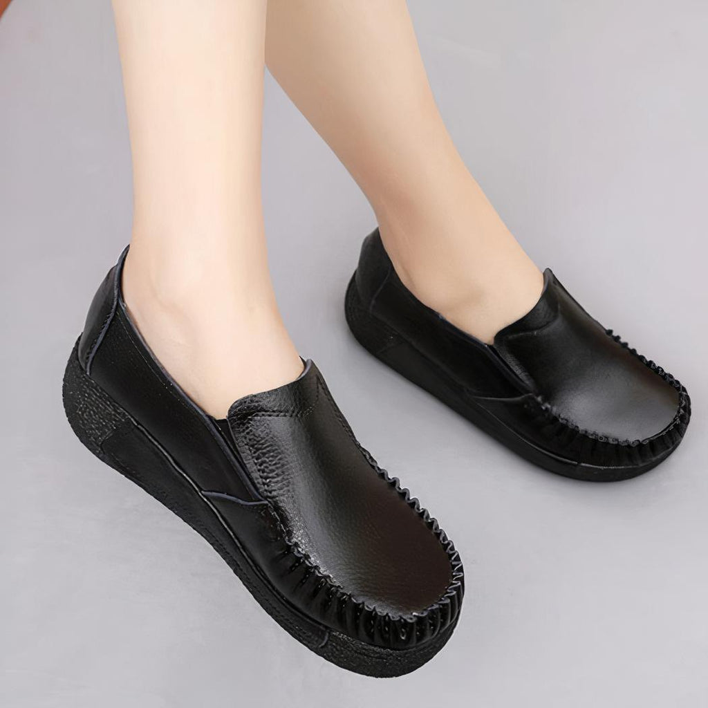 Mocassins orthopédiques à semelle noire pour femmes