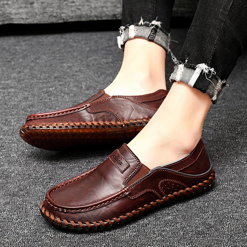 Mocassins orthopédiques avec coutures apparentes pour homme