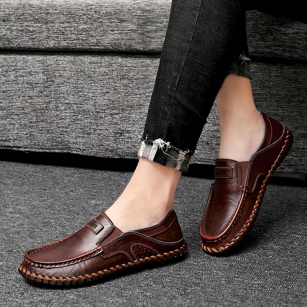 Mocassins orthopédiques avec coutures apparentes pour homme