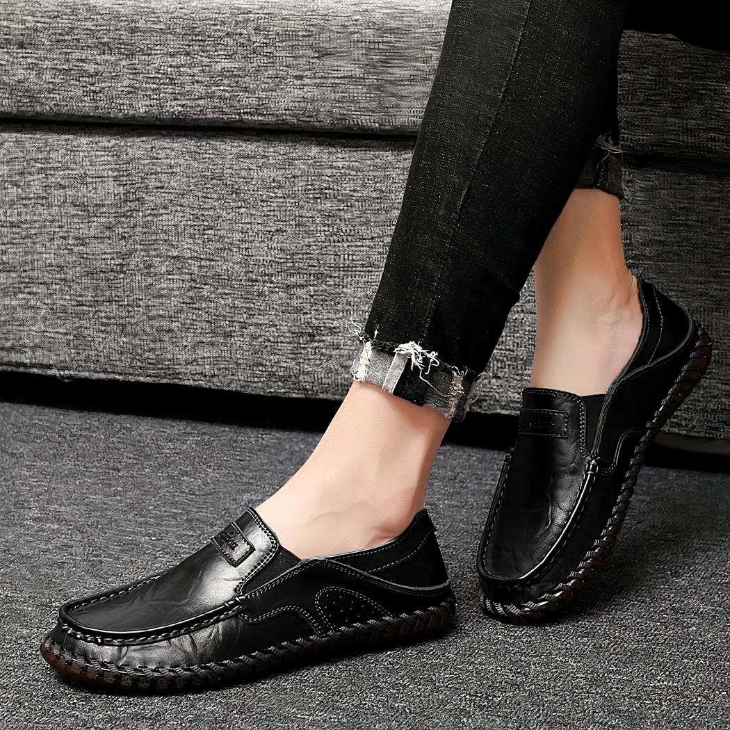 Mocassins orthopédiques avec coutures apparentes pour homme
