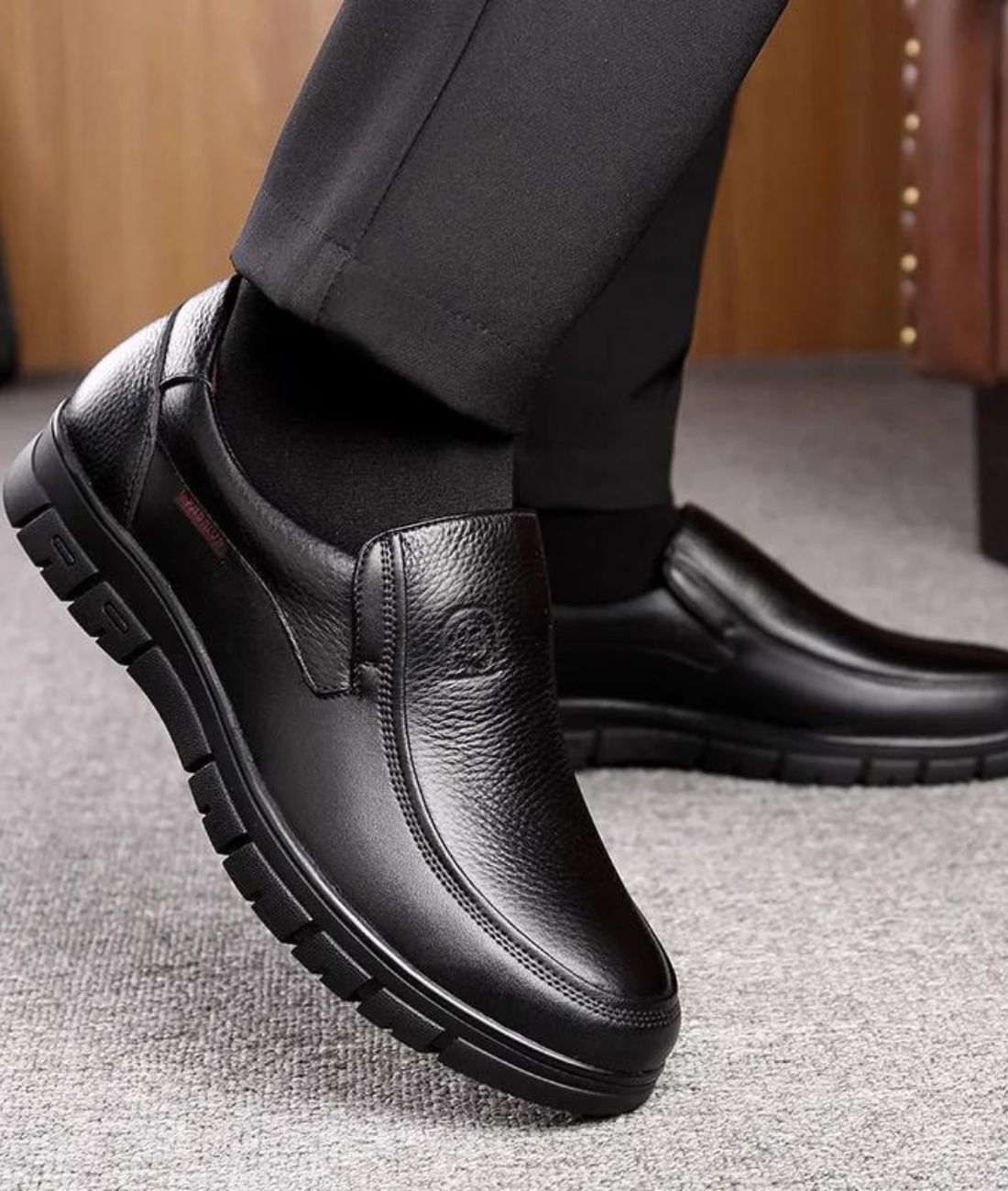 Mocassins Orthopédiques En Cuir De Vache Souple Pour Homme