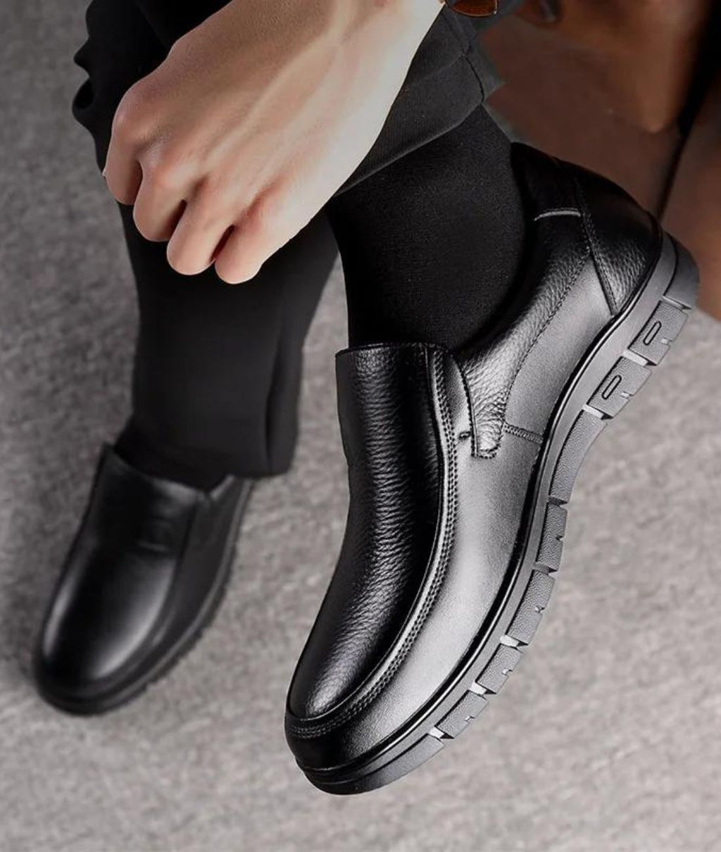 Mocassins Orthopédiques En Cuir De Vache Souple Pour Homme