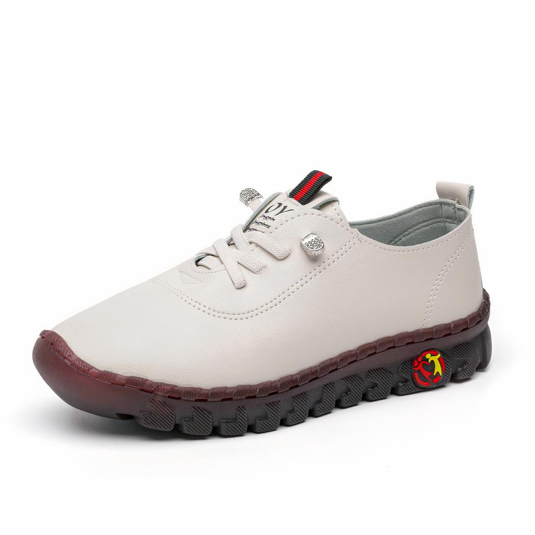 Mocassins orthopédiques effet cuir avec coutures apparentes pour femme