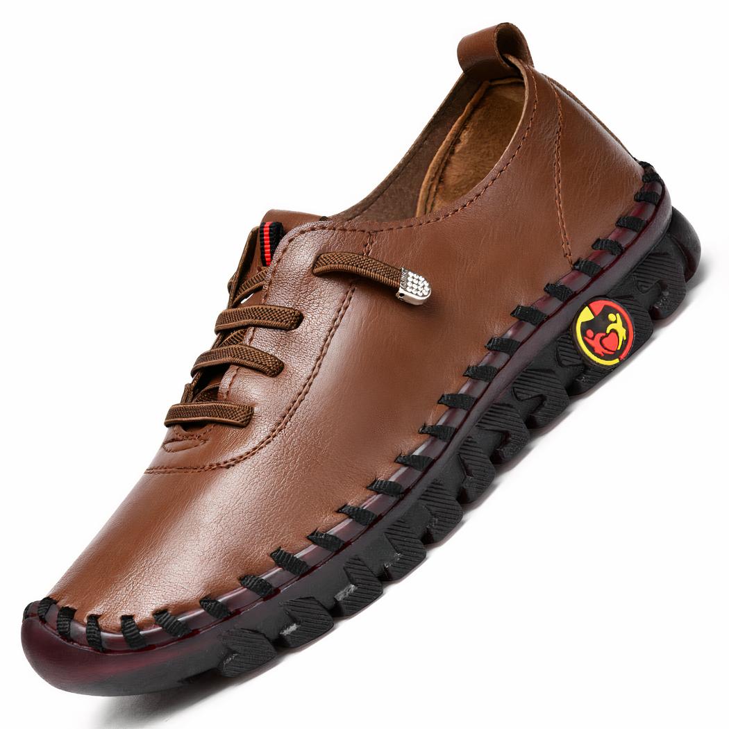 Mocassins orthopédiques effet cuir avec coutures apparentes pour femme