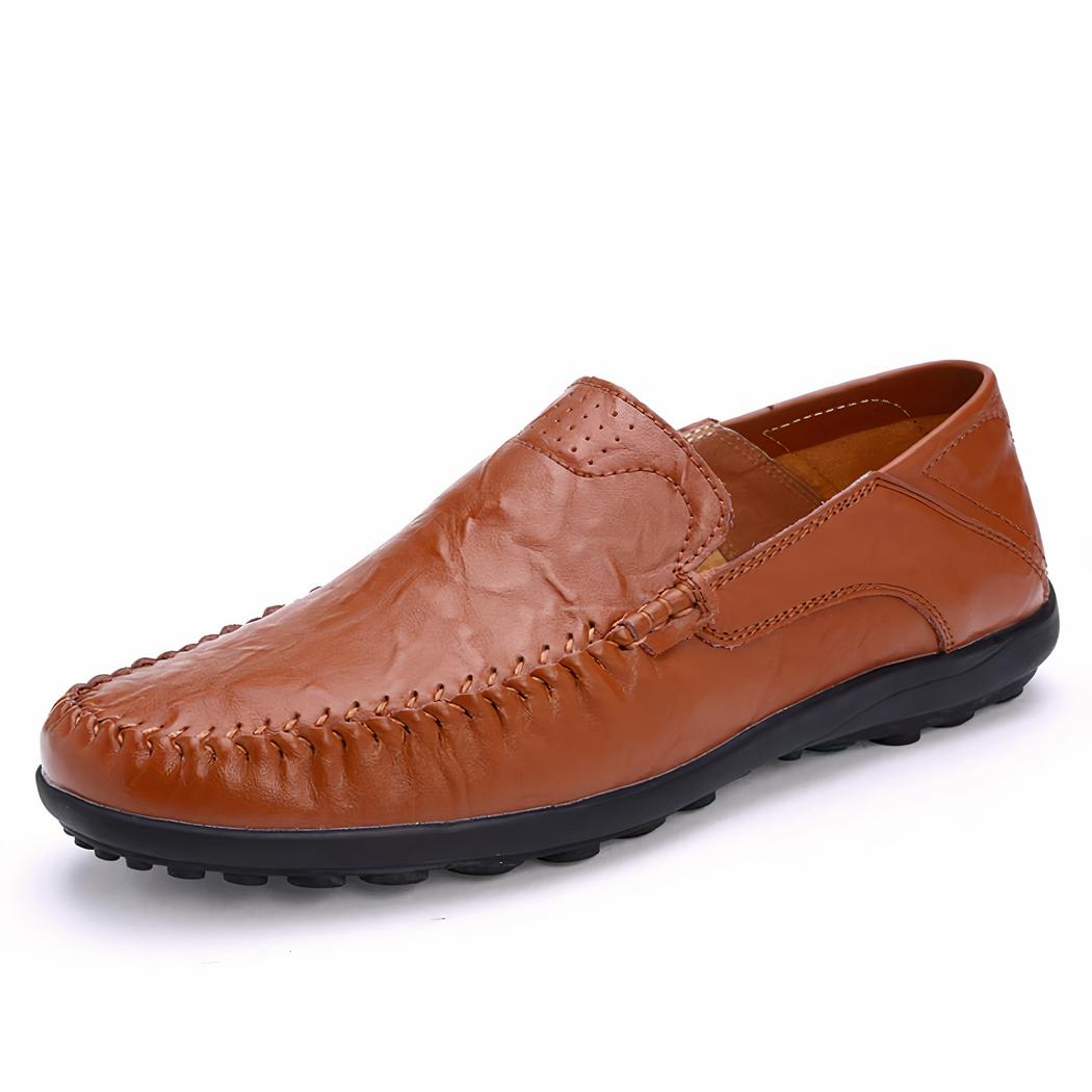Mocassins noir en cuir synthétique pour homme