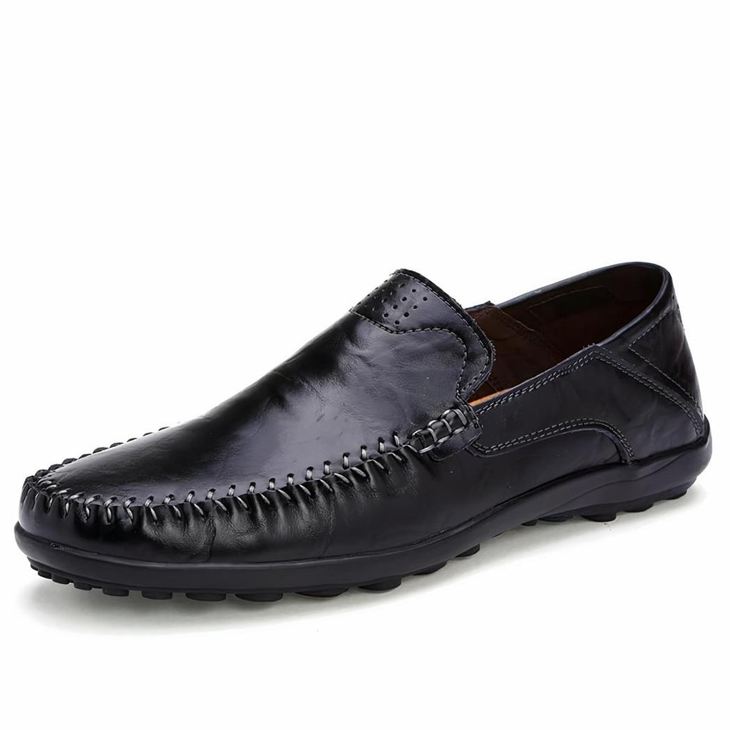 Mocassins noir en cuir synthétique pour homme
