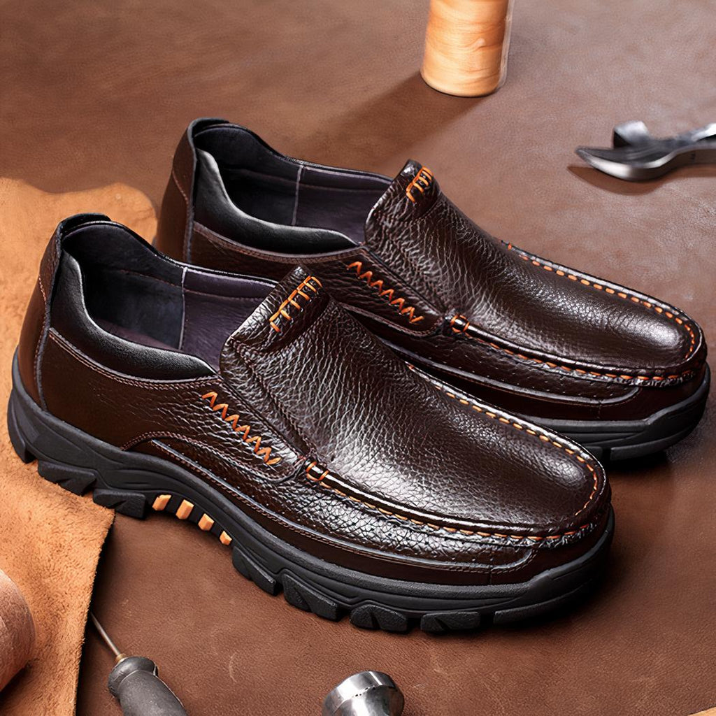 Mocassins orthopédiques en cuir de vache souple pour homme