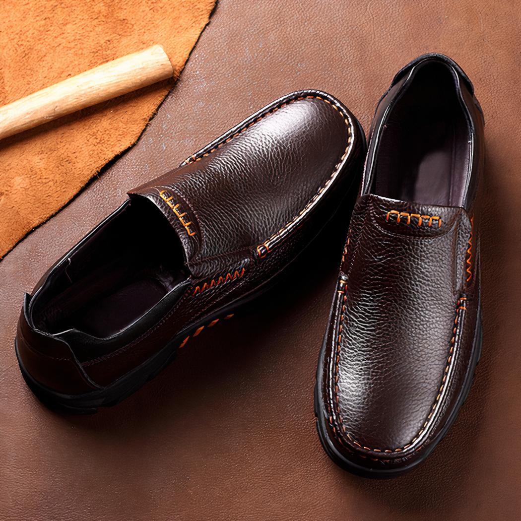 Mocassins orthopédiques en cuir de vache souple pour homme