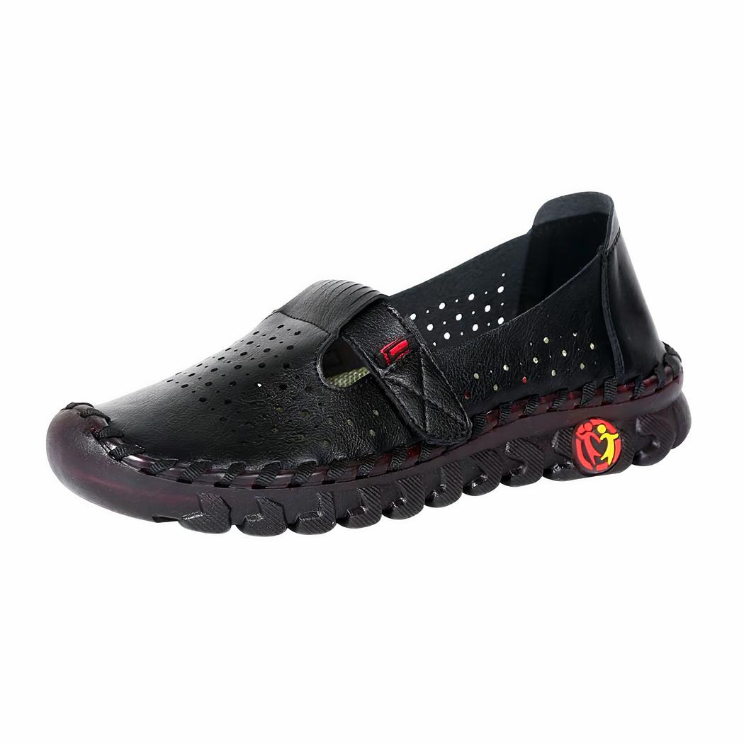 Mocassins orthopédiques ajourés en cuir synthétique pour femme